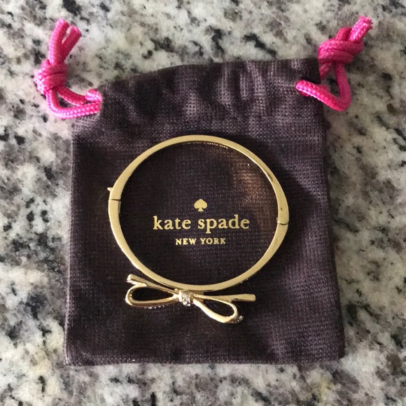 kate spade Jewelry - Kate Spade Ribbon Bow Gold Bling Bracelet